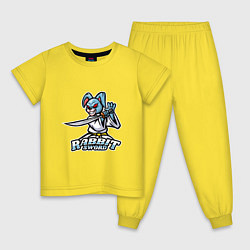 Пижама хлопковая детская Rabbit Sword, цвет: желтый