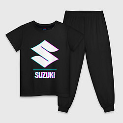 Детская пижама Значок Suzuki в стиле glitch