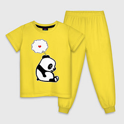 Пижама хлопковая детская Панда о разбитом сердце, цвет: желтый
