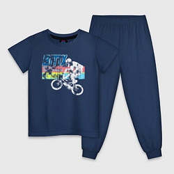 Пижама хлопковая детская BMX 1986, цвет: тёмно-синий