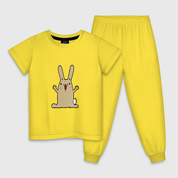 Пижама хлопковая детская Rabbit - Smile, цвет: желтый