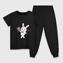 Пижама хлопковая детская Кролик - Фокусник, цвет: черный