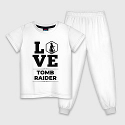 Пижама хлопковая детская Tomb Raider love classic, цвет: белый