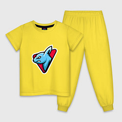Пижама хлопковая детская Team rabbit, цвет: желтый
