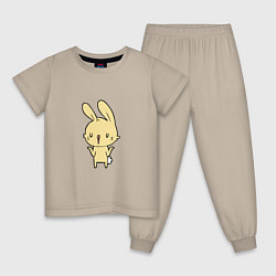 Пижама хлопковая детская Rabbit Cool, цвет: миндальный