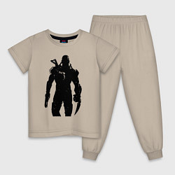 Пижама хлопковая детская Mass Effect N7 - Warrior, цвет: миндальный
