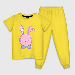 Пижама хлопковая детская Водяной кролик 2023, цвет: желтый