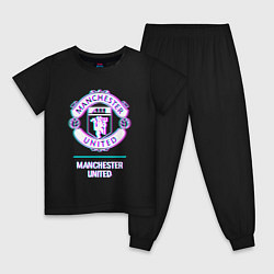 Детская пижама Manchester United FC в стиле glitch