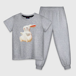 Детская пижама Объемный белый заяц