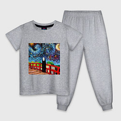 Пижама хлопковая детская Безликий Гог, цвет: меланж