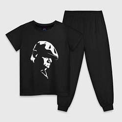 Пижама хлопковая детская Biggie, цвет: черный