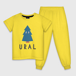 Пижама хлопковая детская Урал ёлка, цвет: желтый