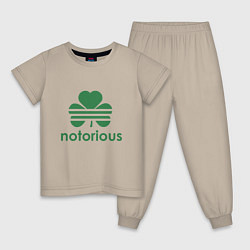 Пижама хлопковая детская Notorious - Ireland, цвет: миндальный