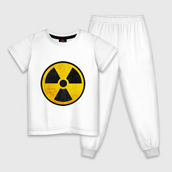 Пижама хлопковая детская Atomic Nuclear, цвет: белый