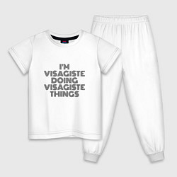 Пижама хлопковая детская Im visagiste doing visagiste things vintage, цвет: белый