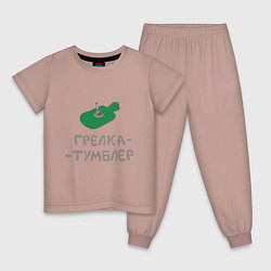 Детская пижама Грелка тумблер зелёная