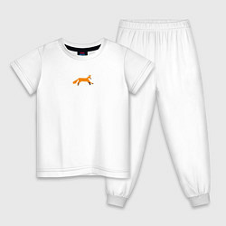 Пижама хлопковая детская Минималистичная лисичка, цвет: белый