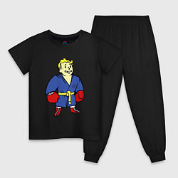 Пижама хлопковая детская Vault boy - boxer, цвет: черный