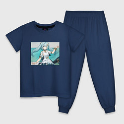 Пижама хлопковая детская Фарузан Геншин импакт, цвет: тёмно-синий