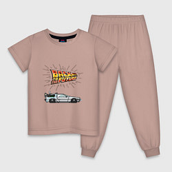 Пижама хлопковая детская Back to the Future - DMC-12, цвет: пыльно-розовый