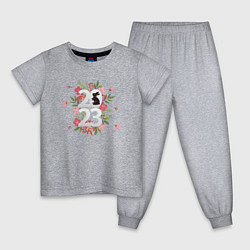 Пижама хлопковая детская 2023 год кролика, цвет: меланж