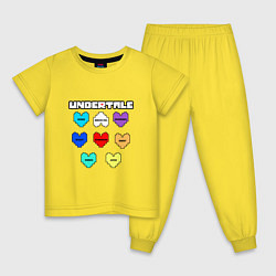 Пижама хлопковая детская Undertale - души 8 людей, цвет: желтый