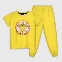 Пижама хлопковая детская Канонические пропорции Гомера Симпсона - remake, цвет: желтый