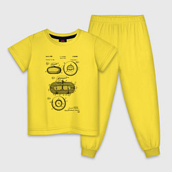 Пижама хлопковая детская Патент на камень для керлинга, цвет: желтый