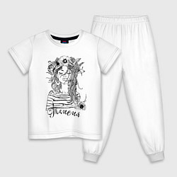 Детская пижама Таисия в венке из летних цветов