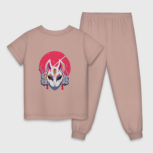 Детская пижама Маска Кицунэ / Пыльно-розовый – фото 2