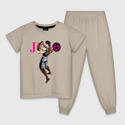 Пижама хлопковая детская Джонатан Джостар - JoJo Bizarre Adventure, цвет: миндальный