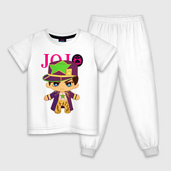 Пижама хлопковая детская Little Jotaro Cujo - JoJo Bizarre Adventure, цвет: белый