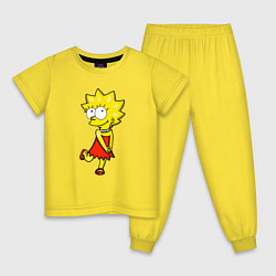 Пижама хлопковая детская Красивая Лиза, цвет: желтый