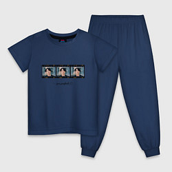 Пижама хлопковая детская Jungkook BTS, цвет: тёмно-синий