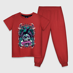 Пижама хлопковая детская Анархия-мать порядка, цвет: красный