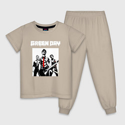 Пижама хлопковая детская Greed Day rock, цвет: миндальный
