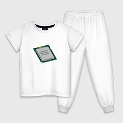 Пижама хлопковая детская IT Vagodroch processor, цвет: белый