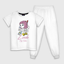 Пижама хлопковая детская Linda - pulp fiction, цвет: белый