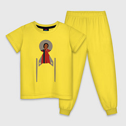 Пижама хлопковая детская Звездный путь Капитан Майкл Бернхэм, цвет: желтый