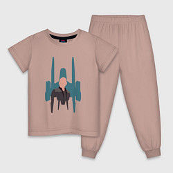 Пижама хлопковая детская Звездный путь Пикард, цвет: пыльно-розовый