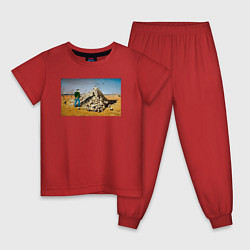 Пижама хлопковая детская Апофеоз ANIMAX, цвет: красный