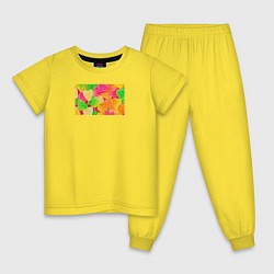 Пижама хлопковая детская Цветной мармелад, цвет: желтый
