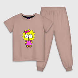 Пижама хлопковая детская Привет Лиза, цвет: пыльно-розовый