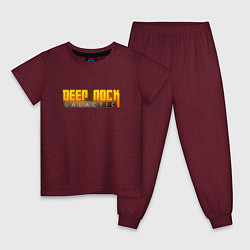 Пижама хлопковая детская Deep Rock Galactic logo, цвет: меланж-бордовый