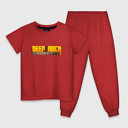Пижама хлопковая детская Deep Rock Galactic logo, цвет: красный