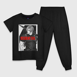 Пижама хлопковая детская Леон с базукой - Resident, цвет: черный