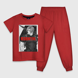 Пижама хлопковая детская Леон с базукой - Resident, цвет: красный