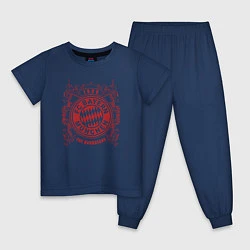 Пижама хлопковая детская FC Bayern, цвет: тёмно-синий