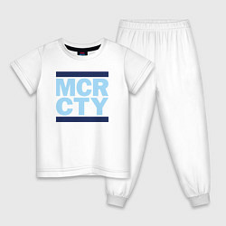Пижама хлопковая детская Run Manchester city, цвет: белый