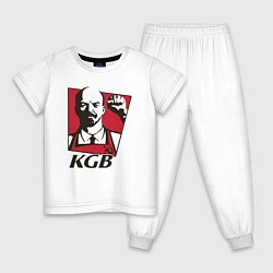 Пижама хлопковая детская KGB Lenin, цвет: белый